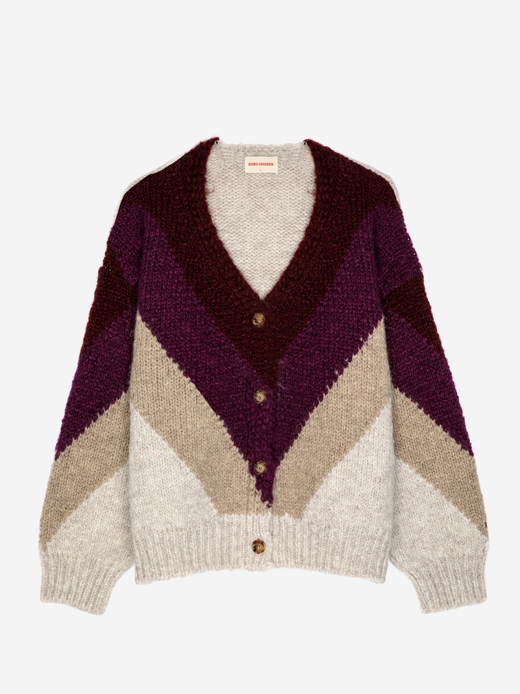 Color block boxy cardigan-