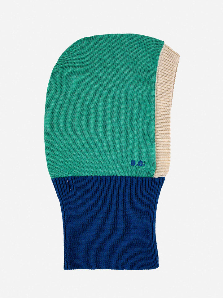 Baby Color Block green knitted hood