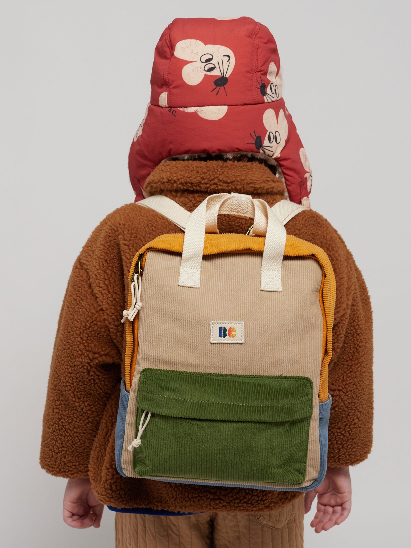 Corduroy Color Block schoolbag