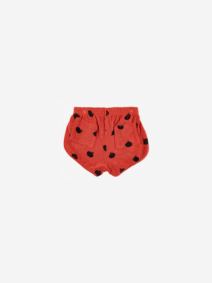 Poma allover red terry shorts