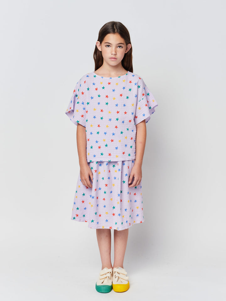 Multicolor Stars woven top