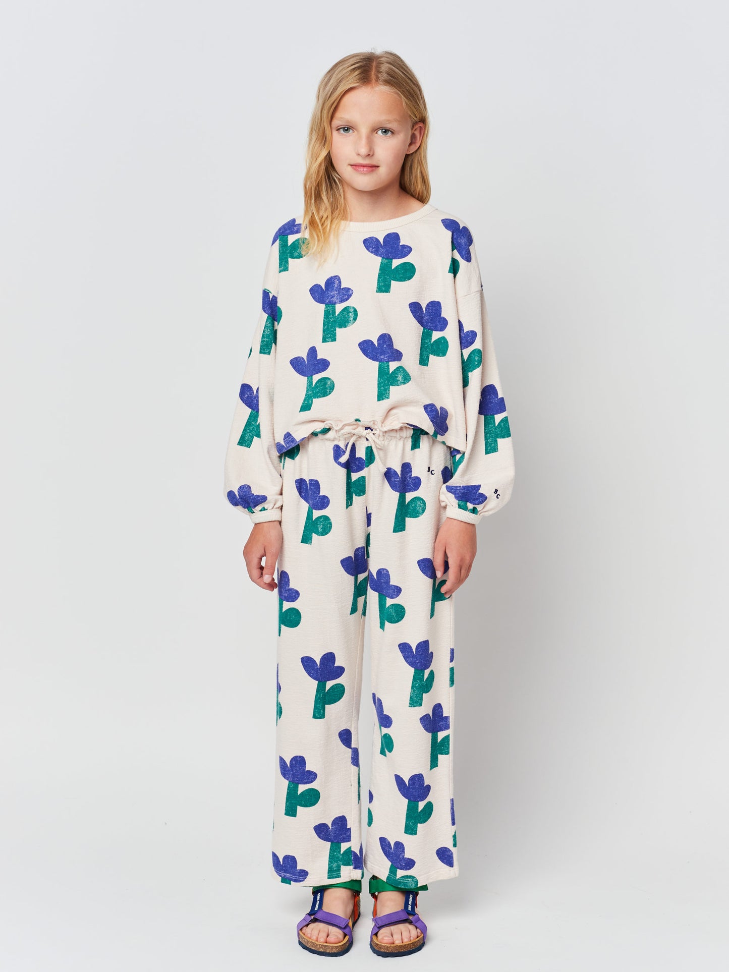 Sea Flower all over gathered jogging pants