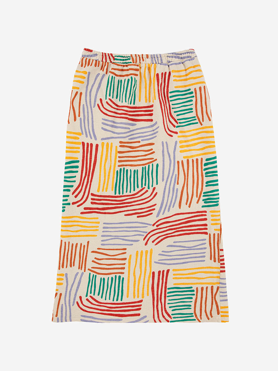 Colorful lines straight skirt
