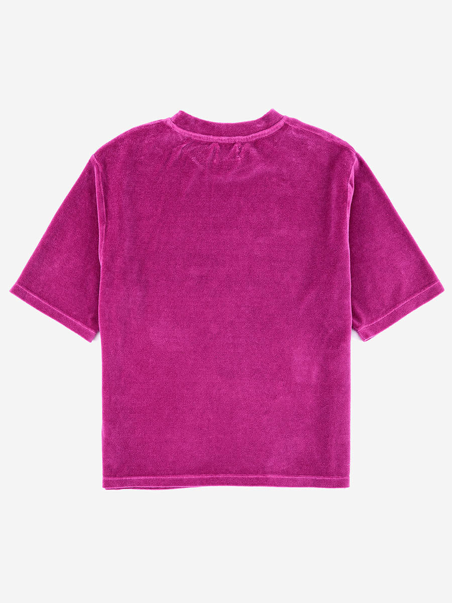 Velvet oversized short sleeve T-shirt