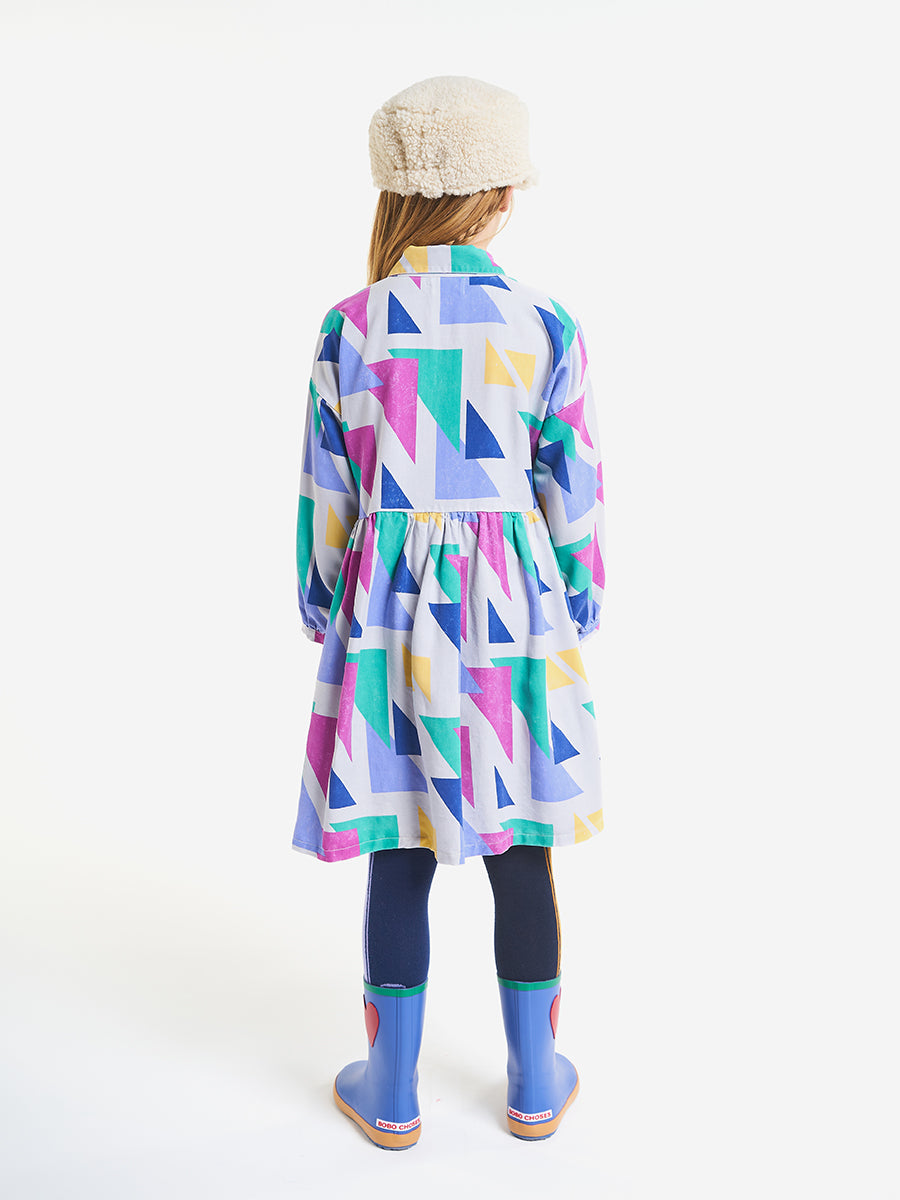 Triangles all over woven dress