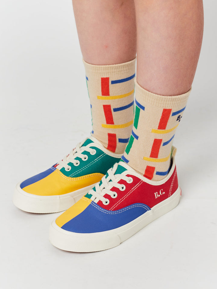 Color Block laces trainers